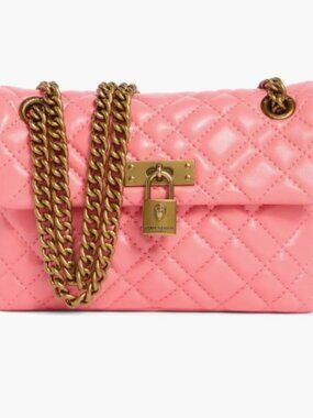 Kurt Geiger London Pink Quilted Leather Chain Shoulder Bag NWT